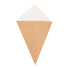 Image CORNETS FRITES 'THEPACK' 250 G 220 G/M2 15,7x26,8 CM NATUREL CARTON ONDULÉ NANO-MICRO (1200 UNITÉ) #4