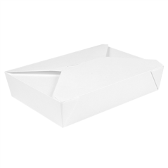 Image BOÎTES AMÉRICAINES MICRO-ONDABLES 'THEPACK' 1470 ML 230 + 12PP G/M2 19,6x14x4,5 CM BLANC CARTON ONDULÉ NANO-MICRO (300 UNI