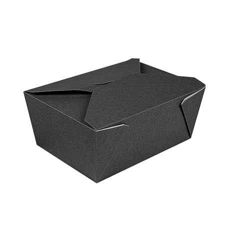 Image BOÎTES AMÉRICAINES MICRO-ONDABLES 'THEPACK' 2880 ML 250 + 12PP G/M2 19,6x14x9 CM NOIR CARTON ONDULÉ NANO-MICRO (200 UNITÉ)