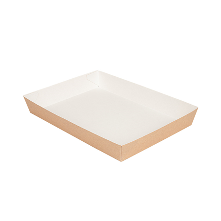 Image PLATEAUX REPAS 'THEPACK' 230 G/M2 25,5x18x3,7 CM NATUREL CARTON ONDULÉ NANO-MICRO (130 UNITÉ) #1