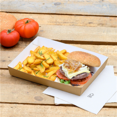 Image PLATEAUX REPAS 'THEPACK' 230 G/M2 25,5x18x3,7 CM NATUREL CARTON ONDULÉ NANO-MICRO (130 UNITÉ) #4