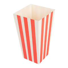 Image RECIPIENTS POP-CORNS 'THEPACK STRIPES' 2 L 230 G/M2 8x11x20,5 CM BLANC CARTON ONDULÉ NANO-MICRO (600 UNITÉ) #1