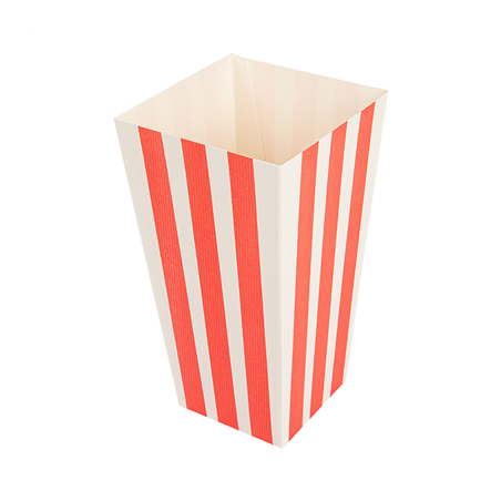Image RECIPIENTS POP-CORNS 'THEPACK STRIPES' 2 L 230 G/M2 8x11x20,5 CM BLANC CARTON ONDULÉ NANO-MICRO (600 UNITÉ) #1
