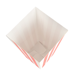 Image RECIPIENTS POP-CORNS 'THEPACK STRIPES' 2 L 230 G/M2 8x11x20,5 CM BLANC CARTON ONDULÉ NANO-MICRO (600 UNITÉ) #3