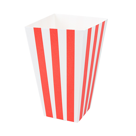 Image RECIPIENTS POP-CORNS 'THEPACK STRIPES' 3 L 230 G/M2 9x14x23 CM BLANC CARTON ONDULÉ NANO-MICRO (600 UNITÉ) #1