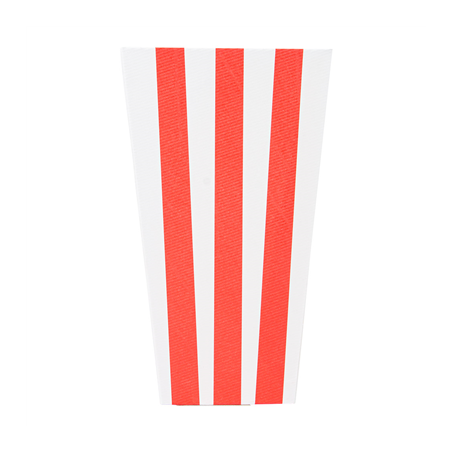 RECIPIENTS POP-CORNS 'THEPACK STRIPES' 3 L 230 G/M2 9x14x23 CM BLANC CARTON ONDULÉ NANO-MICRO (600 UNITÉ)