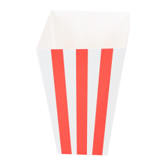 Image RECIPIENTS POP-CORNS 'THEPACK STRIPES' 3 L 230 G/M2 9x14x23 CM BLANC CARTON ONDULÉ NANO-MICRO (600 UNITÉ) #3