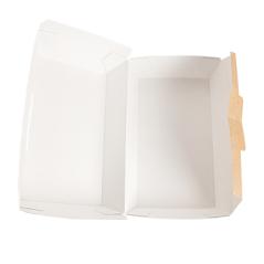 Image BOÎTES "LUNCH BOX" 'THEPACK' 220 G/M2 22x13x7,5 CM NATUREL CARTON ONDULÉ NANO-MICRO (300 UNITÉ) #4