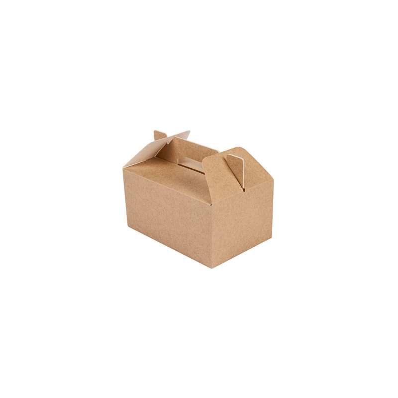 BOÎTES TRANSPORT DE REPAS 'THEPACK' 220 G/M2 18x12x9 CM NATUREL CARTON ONDULÉ NANO-MICRO (100 UNITÉ)