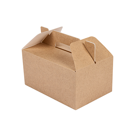 Image BOÎTES TRANSPORT DE REPAS 'THEPACK' 220 G/M2 18x12x9 CM NATUREL CARTON ONDULÉ NANO-MICRO (100 UNITÉ) #1