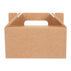 BOÎTES TRANSPORT DE REPAS 'THEPACK' 220 G/M2 18x12x9 CM NATUREL CARTON ONDULÉ NANO-MICRO (100 UNITÉ)