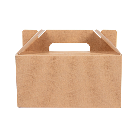 BOÎTES TRANSPORT DE REPAS 'THEPACK' 220 G/M2 18x12x9 CM NATUREL CARTON ONDULÉ NANO-MICRO (100 UNITÉ)