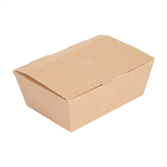 Image BOÎTES "LUNCH BOX" COUVERCLES 'THEPACK' 500 ML (16 oz) 220 G/M2 14x9,7x5 CM NATUREL CARTON ONDULÉ NANO-MICRO (480 UNITÉ) #