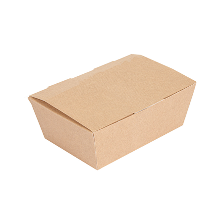 Image BOÎTES "LUNCH BOX" COUVERCLES 'THEPACK' 500 ML (16 oz) 220 G/M2 14x9,7x5 CM NATUREL CARTON ONDULÉ NANO-MICRO (480 UNITÉ) #