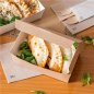 Image BOÎTES "LUNCH BOX" COUVERCLES 'THEPACK' 500 ML (16 oz) 220 G/M2 14x9,7x5 CM NATUREL CARTON ONDULÉ NANO-MICRO (480 UNITÉ) #
