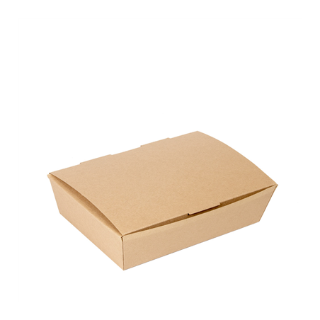 Image BOÎTES "LUNCH BOX" COUVERCLES 'THEPACK' 1500 ML (48 oz) 220 G/M2 21x18x5,5 CM NATUREL CARTON ONDULÉ NANO-MICRO (360 UNITÉ)