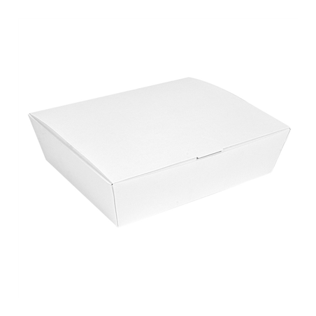 Image BOÎTES "LUNCH BOX" COUVERCLES 'THEPACK' 1500 ML (48 oz) 230 G/M2 21x18x5,5 CM BLANC CARTON ONDULÉ NANO-MICRO (360 UNITÉ) #