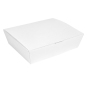 Image BOÎTES "LUNCH BOX" COUVERCLES 'THEPACK' 1500 ML (48 oz) 230 G/M2 21x18x5,5 CM BLANC CARTON ONDULÉ NANO-MICRO (360 UNITÉ) #