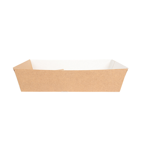 PLATEAUX REPAS À EMPORTER 2 VERRES+1 COMPART. 'THEPACK' 230 G/M2 24,5x22x5,5 CM NATUREL CARTON ONDULÉ NANO-MICRO (240 UNITÉ)