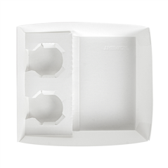 Image PLATEAUX REPAS À EMPORTER 2 VERRES+1 COMPART. 'THEPACK' 220 G/M2 24,5x22x5,5 CM BLANC CARTON ONDULÉ NANO-MICRO (240 UNITÉ)
