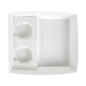 Image PLATEAUX REPAS À EMPORTER 2 VERRES+1 COMPART. 'THEPACK' 220 G/M2 24,5x22x5,5 CM BLANC CARTON ONDULÉ NANO-MICRO (240 UNITÉ)