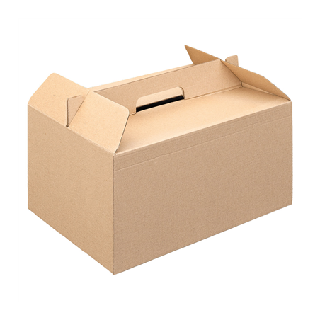 Image BOÎTES TRANSPORT DE REPAS 'THEPACK' 330 G/M2 28x20x15 CM NATUREL CARTON ONDULÉ MICROCANAL (100 UNITÉ) #1