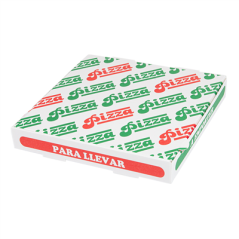 Image BOÎTES PIZZA 'THEPACK' 330 G/M2 26x26x3,8 CM BLANC CARTON ONDULÉ MICROCANAL (100 UNITÉ) #1