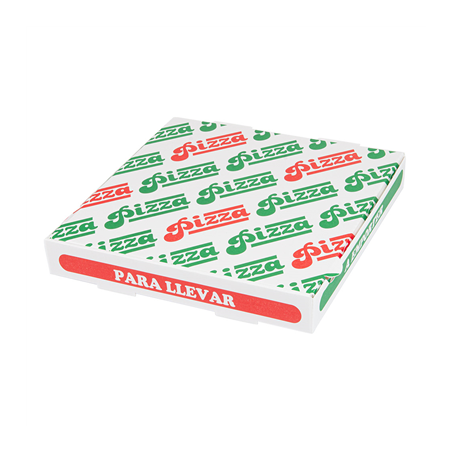 Image BOÎTES PIZZA 'THEPACK' 330 G/M2 26x26x3,8 CM BLANC CARTON ONDULÉ MICROCANAL (100 UNITÉ) #1