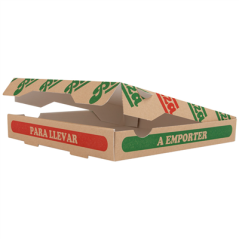 Image BOÎTES PIZZA 'THEPACK' 330 G/M2 26x26x3,8 CM NATUREL CARTON ONDULÉ MICROCANAL (100 UNITÉ) #5