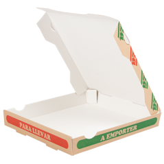 Image BOÎTES PIZZA 'THEPACK' 330 G/M2 26x26x3,8 CM NATUREL CARTON ONDULÉ MICROCANAL (100 UNITÉ) #6