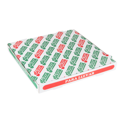 Image BOÎTES PIZZA 'THEPACK' 330 G/M2 33x33x3,8 CM BLANC CARTON ONDULÉ MICROCANAL (100 UNITÉ) #1