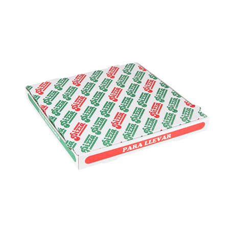 Image BOÎTES PIZZA 'THEPACK' 330 G/M2 33x33x3,8 CM BLANC CARTON ONDULÉ MICROCANAL (100 UNITÉ) #1