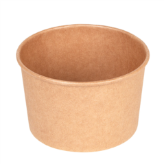Image POTS SALADIERS 480 ML 300 + 18 PE G/M2 Ø11,1/9,5x7 CM NATUREL KRAFT (500 UNITÉ) #1