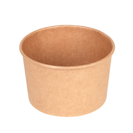 Image POTS SALADIERS 480 ML 300 + 18 PE G/M2 Ø11,1/9,5x7 CM NATUREL KRAFT (500 UNITÉ) #1