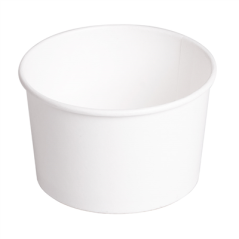 Image POTS SALADIERS 480 ML 300 + 18 PE G/M2 Ø11,1/9,5x7 CM BLANC CARTON (500 UNITÉ) #1