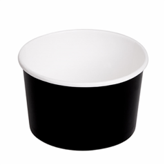 Image POTS SALADIERS 480 ML 300 + 18 PE G/M2 Ø11,1/9,5x7 CM NOIR CARTON (500 UNITÉ) #1