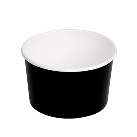 Image POTS SALADIERS 480 ML 300 + 18 PE G/M2 Ø11,1/9,5x7 CM NOIR CARTON (500 UNITÉ) #1
