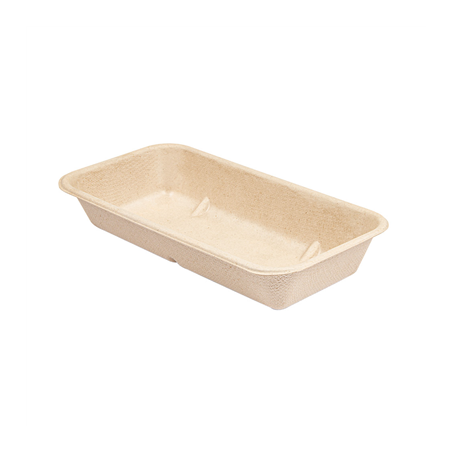 Image PLATEAUX 'BIONIC' 500 ML 20,9x10,7x3,5 CM NATUREL BAGASSE (400 UNITÉ) #1