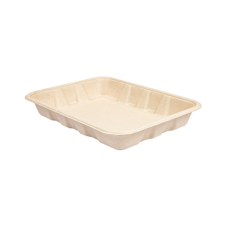 Image PLATEAUX 'BIONIC' 600 ML 22x16x3,5 CM NATUREL BAGASSE (400 UNITÉ) #1