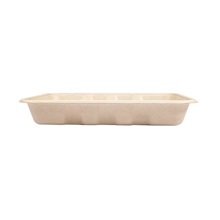 PLATEAUX 'BIONIC' 600 ML 22x16x3,5 CM NATUREL BAGASSE (400 UNITÉ)