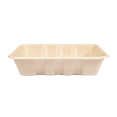 PLATEAUX 'BIONIC' 1000 ML 22x16,5x4,7 CM NATUREL BAGASSE (400 UNITÉ)