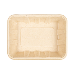 Image PLATEAUX 'BIONIC' 1000 ML 22x16,5x4,7 CM NATUREL BAGASSE (400 UNITÉ) #3