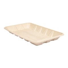 Image PLATEAUX 'BIONIC' 700 ML 26,8x16,7x2,6 CM NATUREL BAGASSE (400 UNITÉ) #1