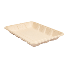 Image PLATEAUX 'BIONIC' 700 ML 23,7x17,3x3 CM NATUREL BAGASSE (400 UNITÉ) #1