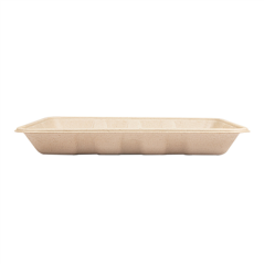 PLATEAUX 'BIONIC' 700 ML 23,7x17,3x3 CM NATUREL BAGASSE (400 UNITÉ)