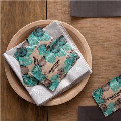 Image RINCE-DOIGTS RAFRAÎCHISSANTS "CITRON" KRAFT  6x8 CM BLANC CELLULOSE (2000 UNITÉ) #5