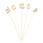 Image PIQUES DÉCORÉES "FRUITS"  12 (h) CM ASSORTI BAMBOU (100 UNITÉ) #1