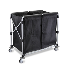 Image CHARIOT PLIABLE POUR BLANCHISSERIE 'ARROW' 2 X 50 L 97x58x86 CM NOIR ACIER (1 UNITÉ) #1