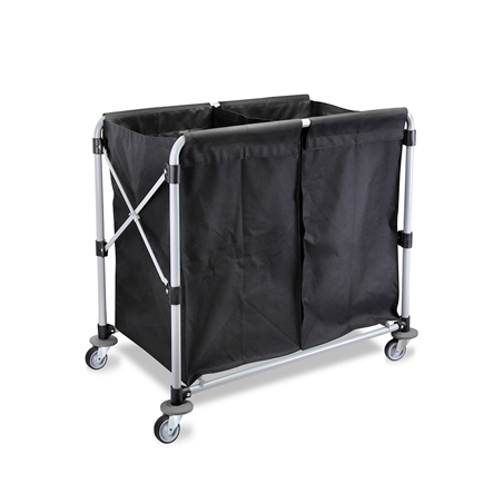 Image CHARIOT PLIABLE POUR BLANCHISSERIE 'ARROW' 2 X 50 L 97x58x86 CM NOIR ACIER (1 UNITÉ) #1