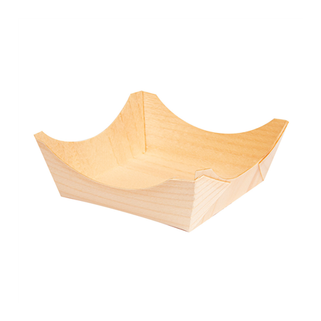 Image BARQUETTES EN FEUILLE DE PEUPLIER  8x8x3,5 CM NATUREL BOIS (100 UNITÉ) #1